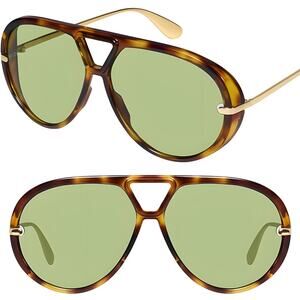 Oversized Classic Sunglasses Tortoise Frame Green Lenses Retro Style